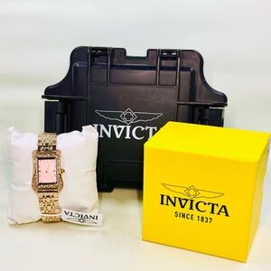 Invicta Wildflower 69284 Rose Gold Watch W/Pink Face Crystals & Dive Impact Case